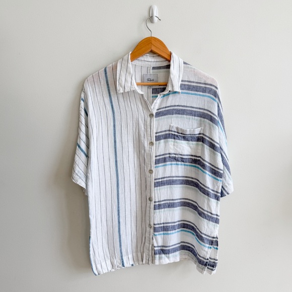 RAILS • Finley Shirt in Mixed Aegean Blue Stripe - Picture 4 of 13